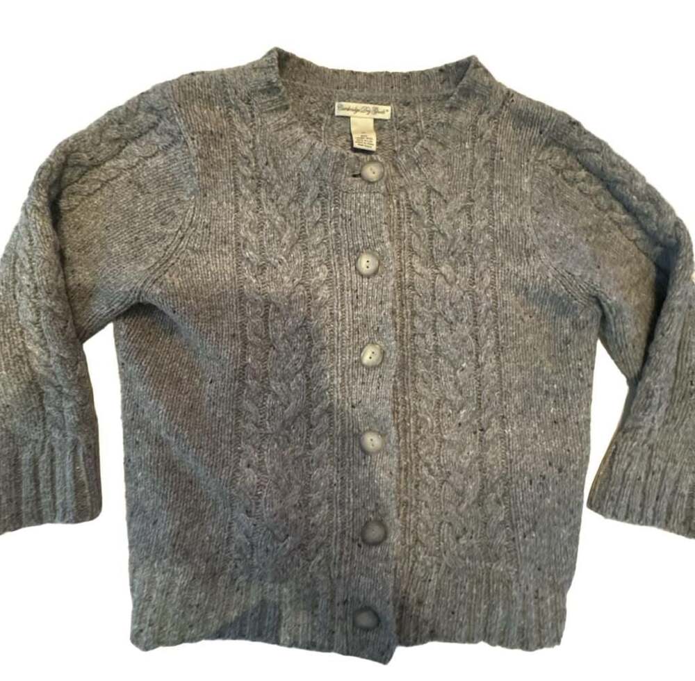 Cambridge Dry Goods Grey Cable Knit Cardigan